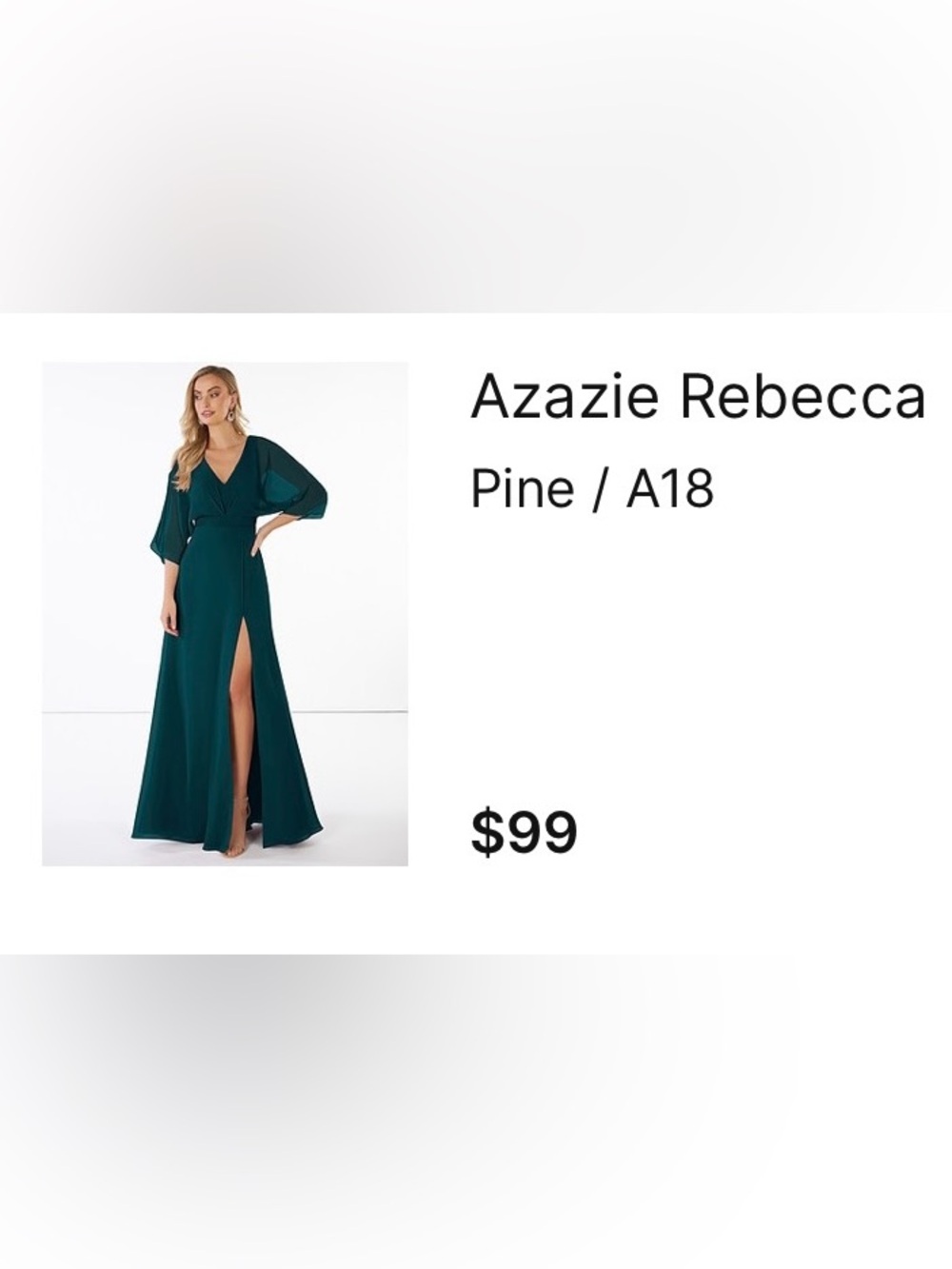 Azazie Pine High-Low Maxi Dress in Deep Green